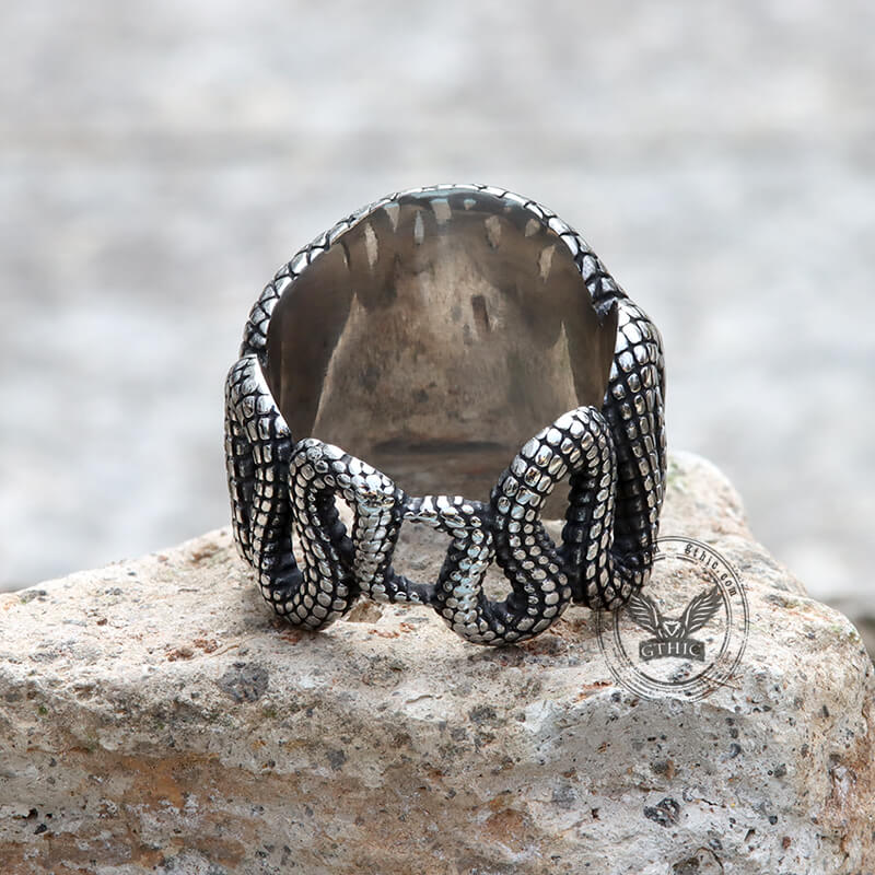 Snake Eye Stainless Steel Gemstone Ring