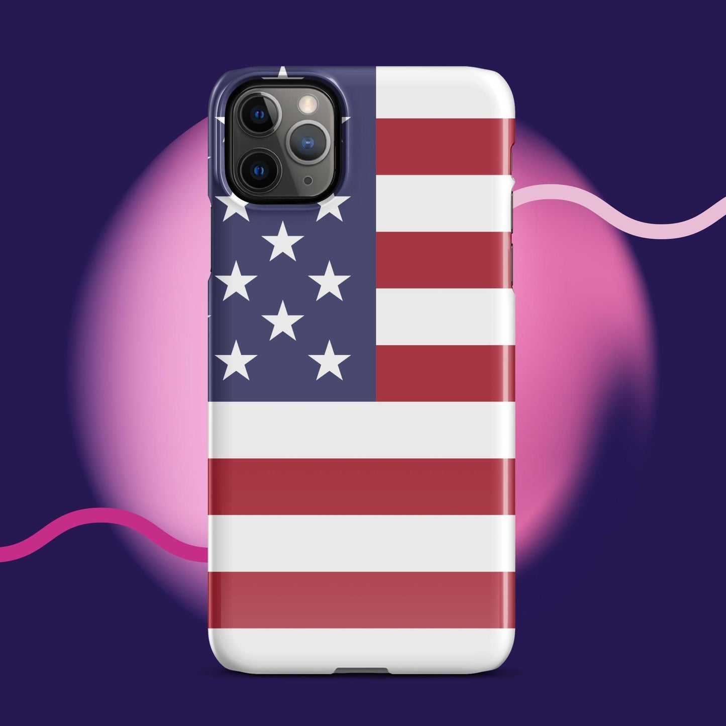 Patriotic Protection: American Flag Snap Case for iPhone® - Stylish Shield for Your Device! - Lizard Vigilante