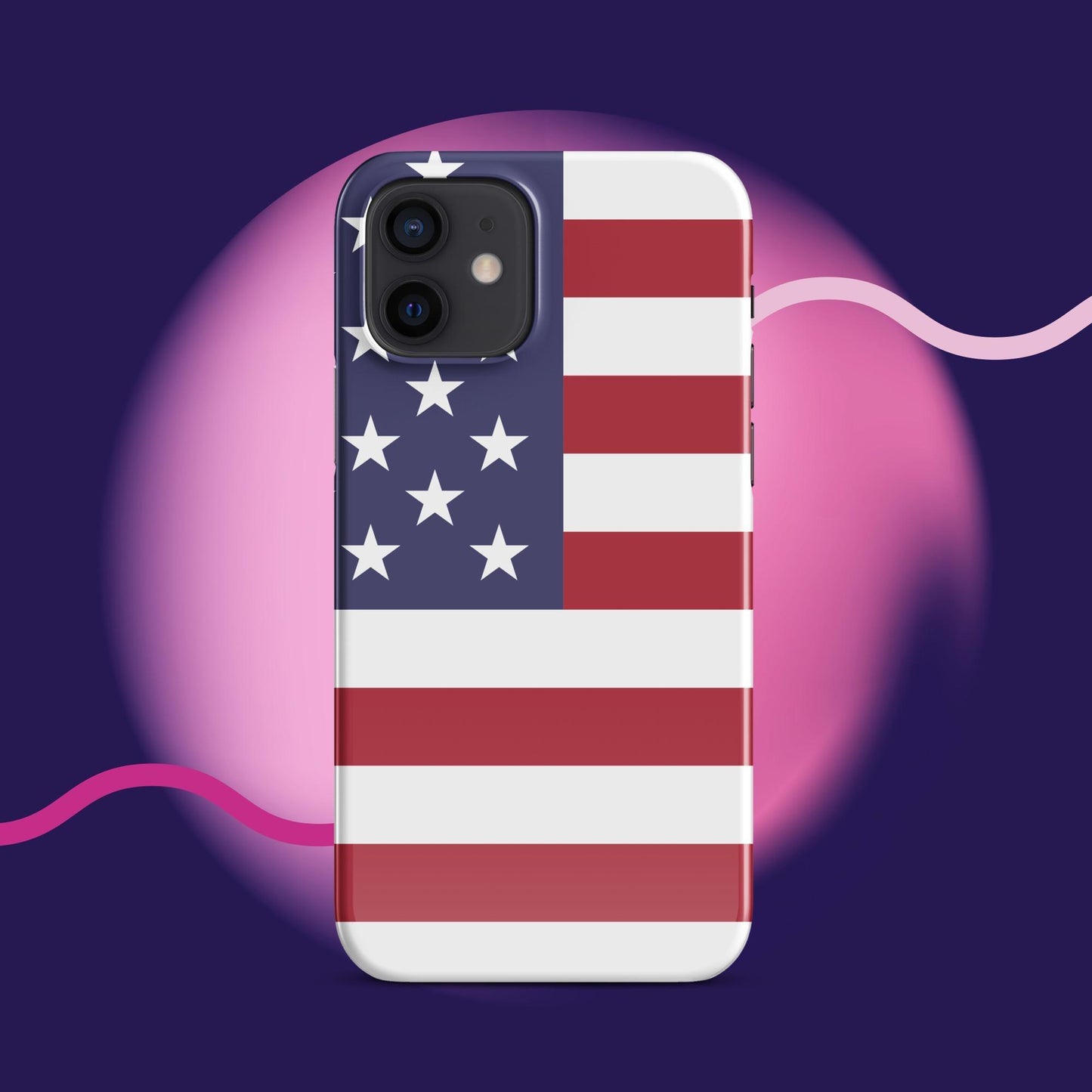 Patriotic Protection: American Flag Snap Case for iPhone® - Stylish Shield for Your Device! - Lizard Vigilante