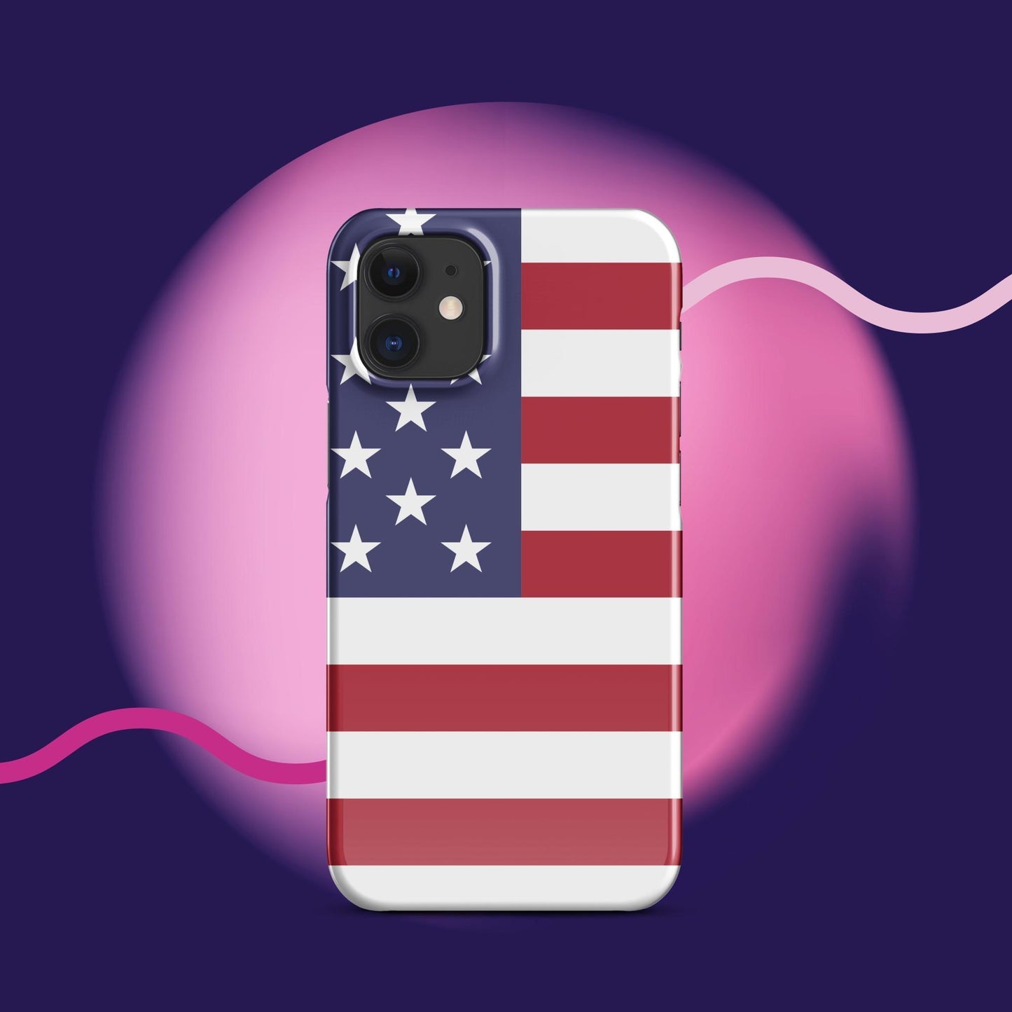 Patriotic Protection: American Flag Snap Case for iPhone® - Stylish Shield for Your Device! - Lizard Vigilante