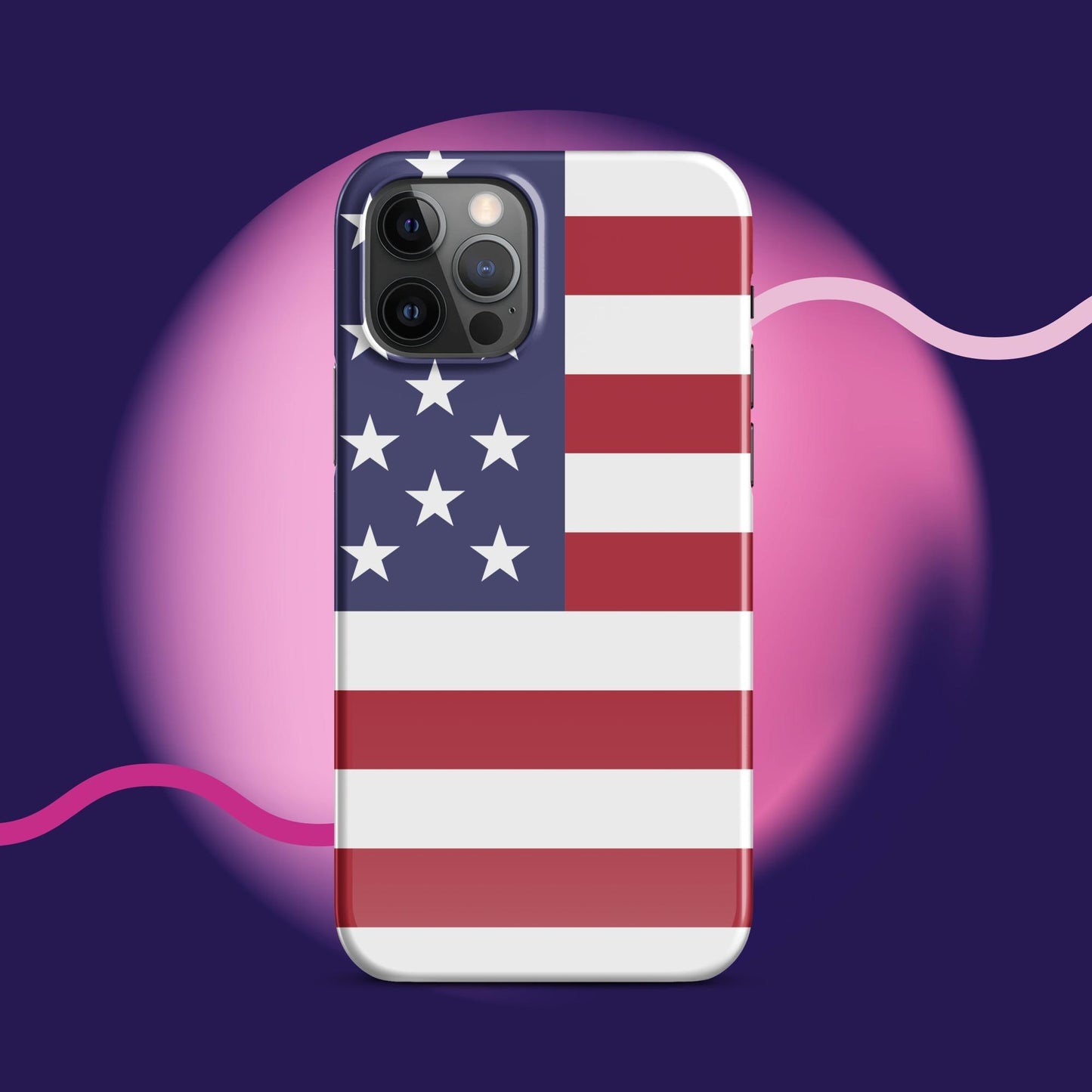 Patriotic Protection: American Flag Snap Case for iPhone® - Stylish Shield for Your Device! - Lizard Vigilante