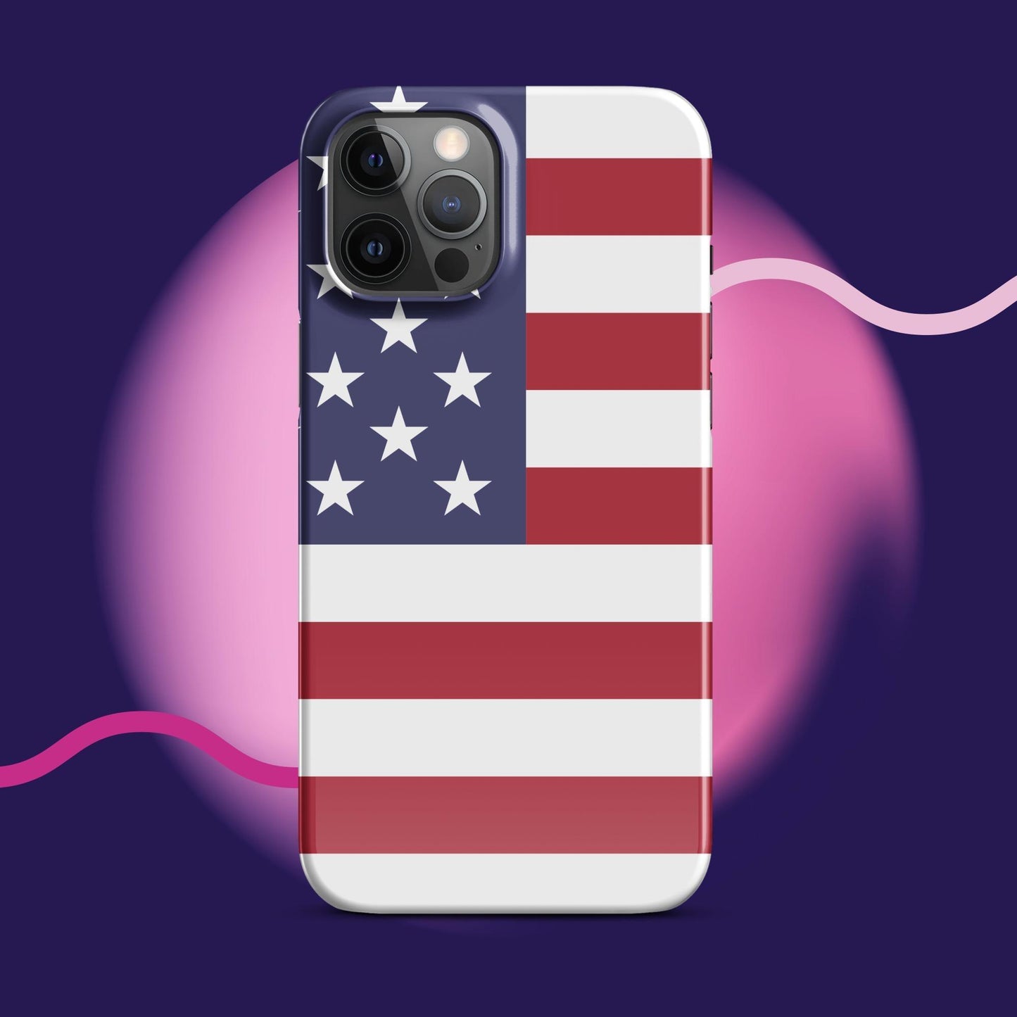 Patriotic Protection: American Flag Snap Case for iPhone® - Stylish Shield for Your Device! - Lizard Vigilante