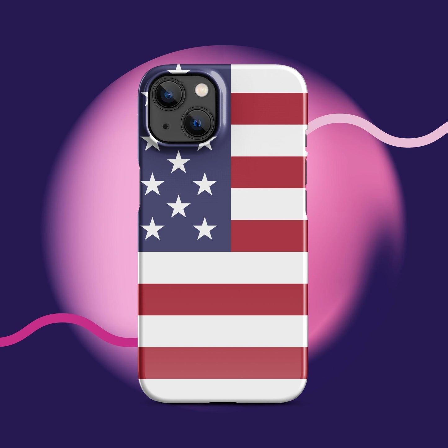 Patriotic Protection: American Flag Snap Case for iPhone® - Stylish Shield for Your Device! - Lizard Vigilante