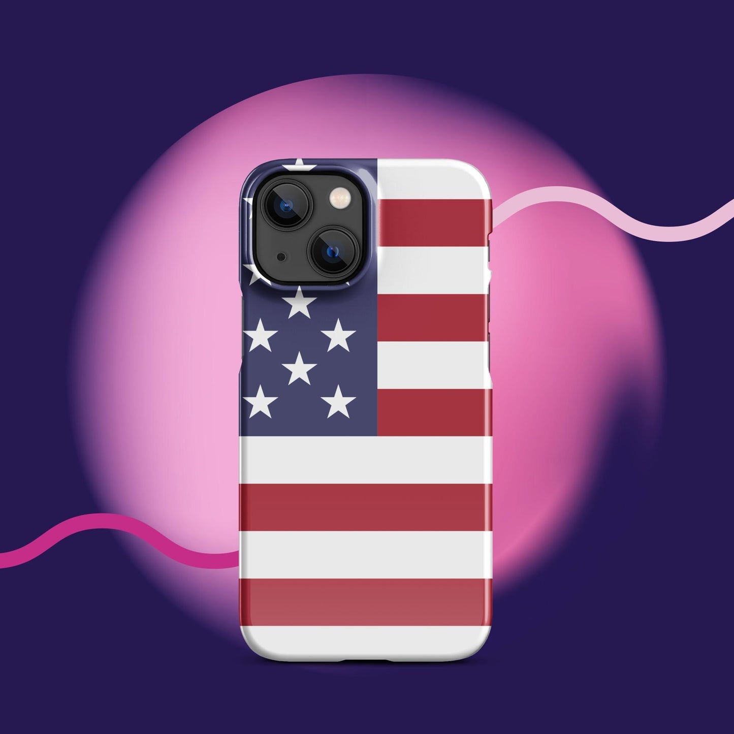 Patriotic Protection: American Flag Snap Case for iPhone® - Stylish Shield for Your Device! - Lizard Vigilante