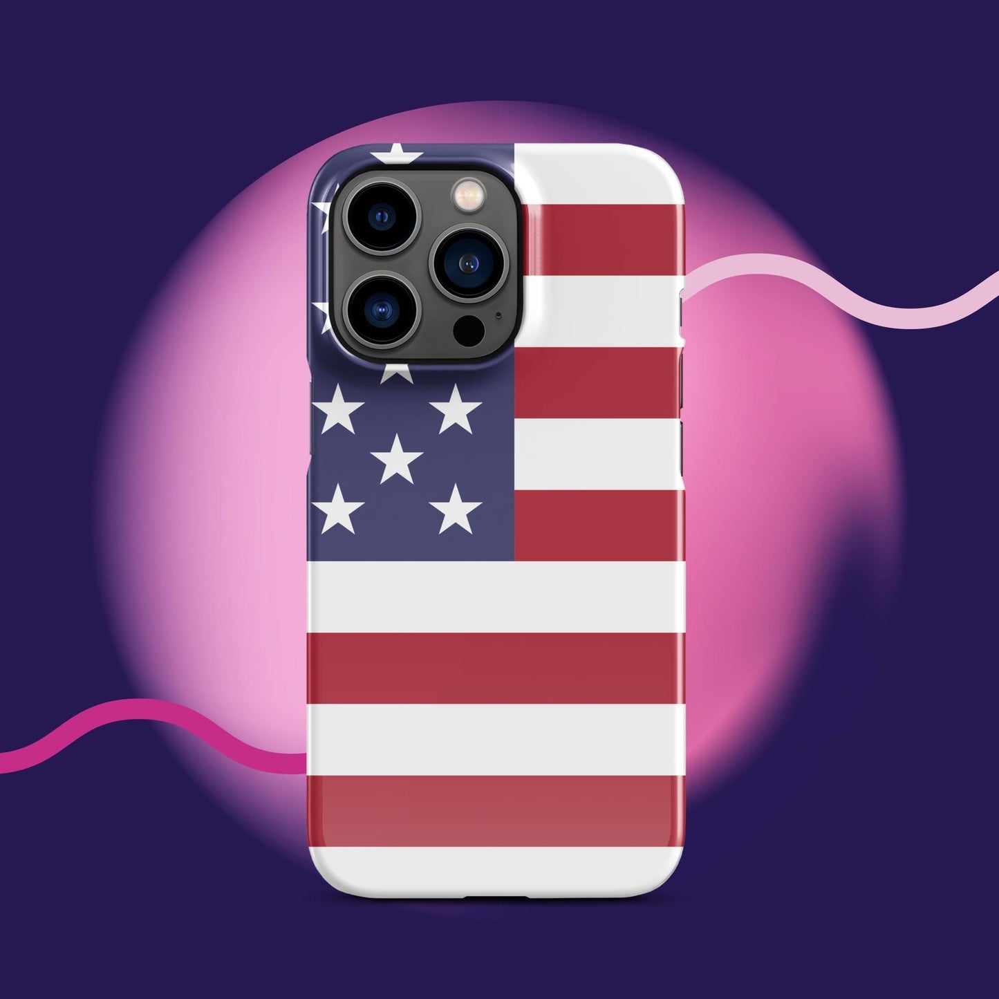 Patriotic Protection: American Flag Snap Case for iPhone® - Stylish Shield for Your Device! - Lizard Vigilante