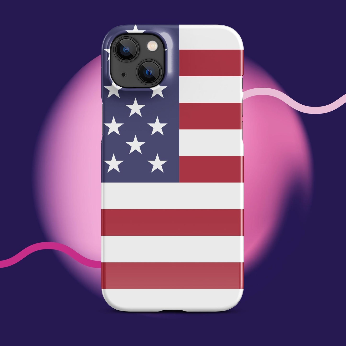 Patriotic Protection: American Flag Snap Case for iPhone® - Stylish Shield for Your Device! - Lizard Vigilante