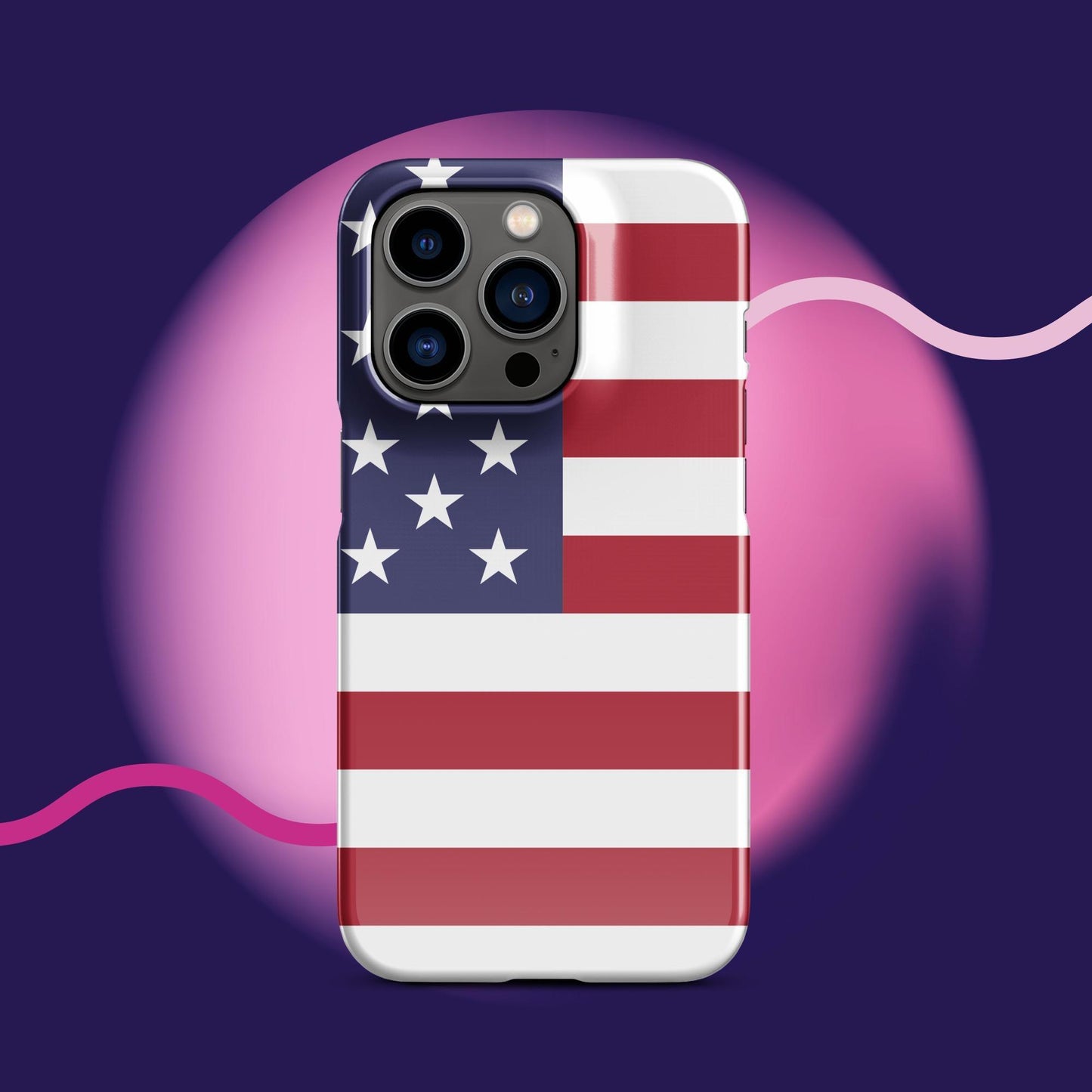 Patriotic Protection: American Flag Snap Case for iPhone® - Stylish Shield for Your Device! - Lizard Vigilante