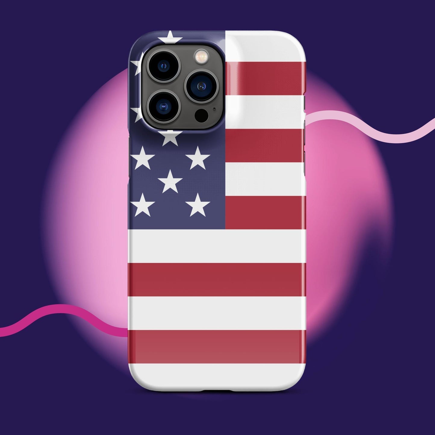 Patriotic Protection: American Flag Snap Case for iPhone® - Stylish Shield for Your Device! - Lizard Vigilante