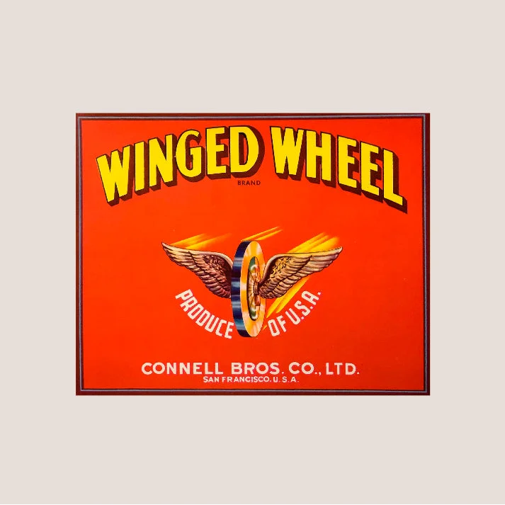 Soar Back to the 40s with Vintage Winged Wheel Crate Labels