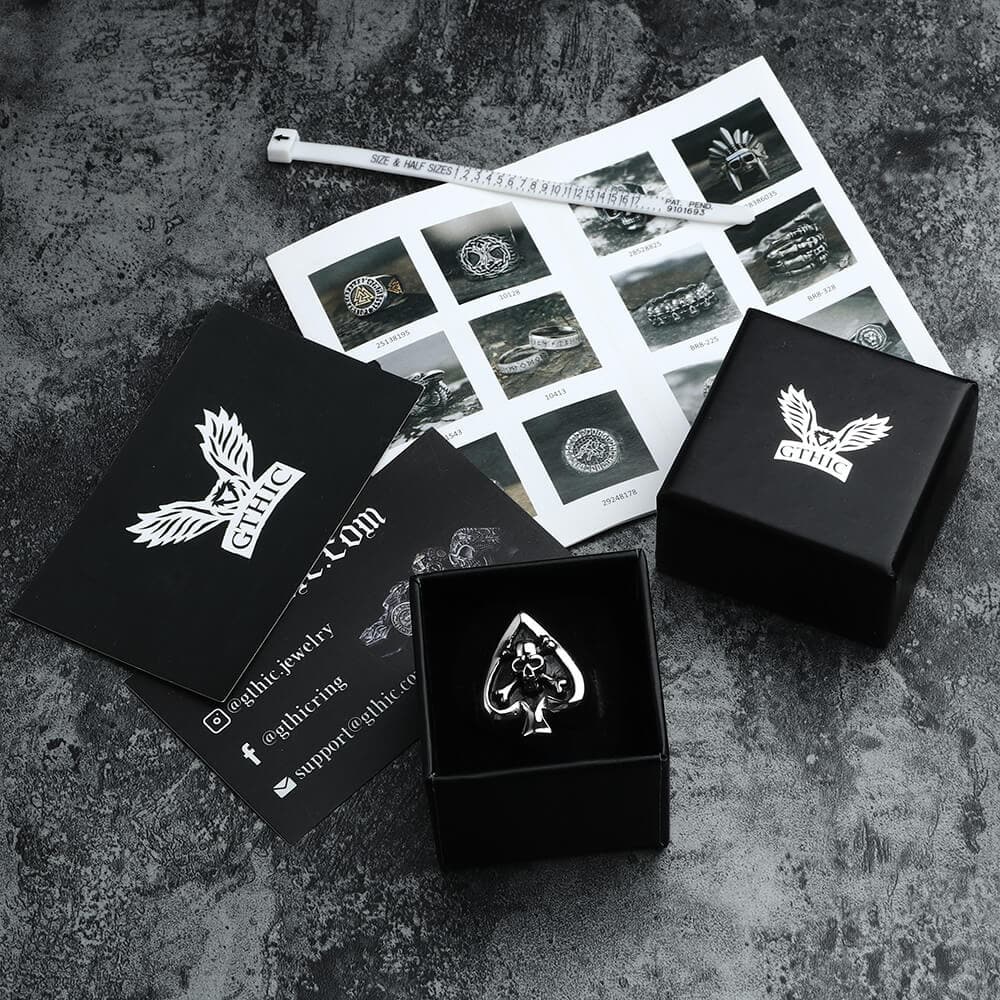 Spades Stainless Steel Skull Ring