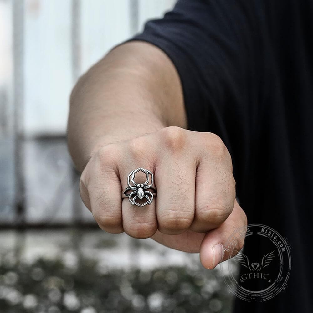 Spider Stainless Steel Biker Ring