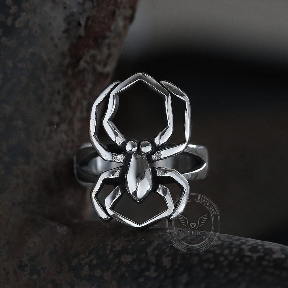 Spider Stainless Steel Biker Ring