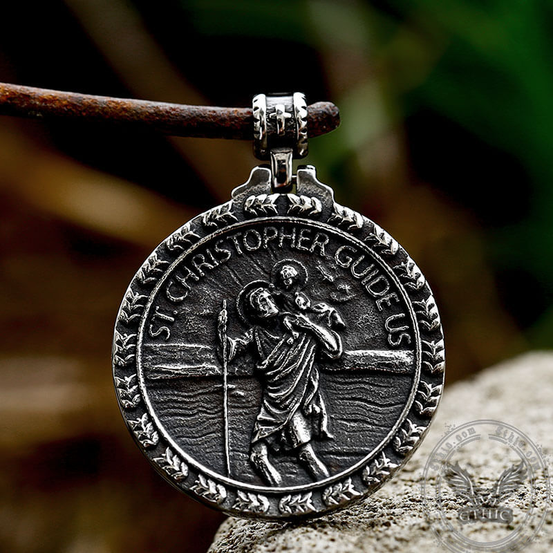 St. Christopher Guide Us Stainless Steel Pendant
