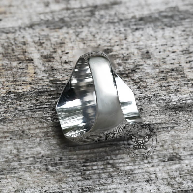 St Christopher Protect Us Stainless Steel Ring