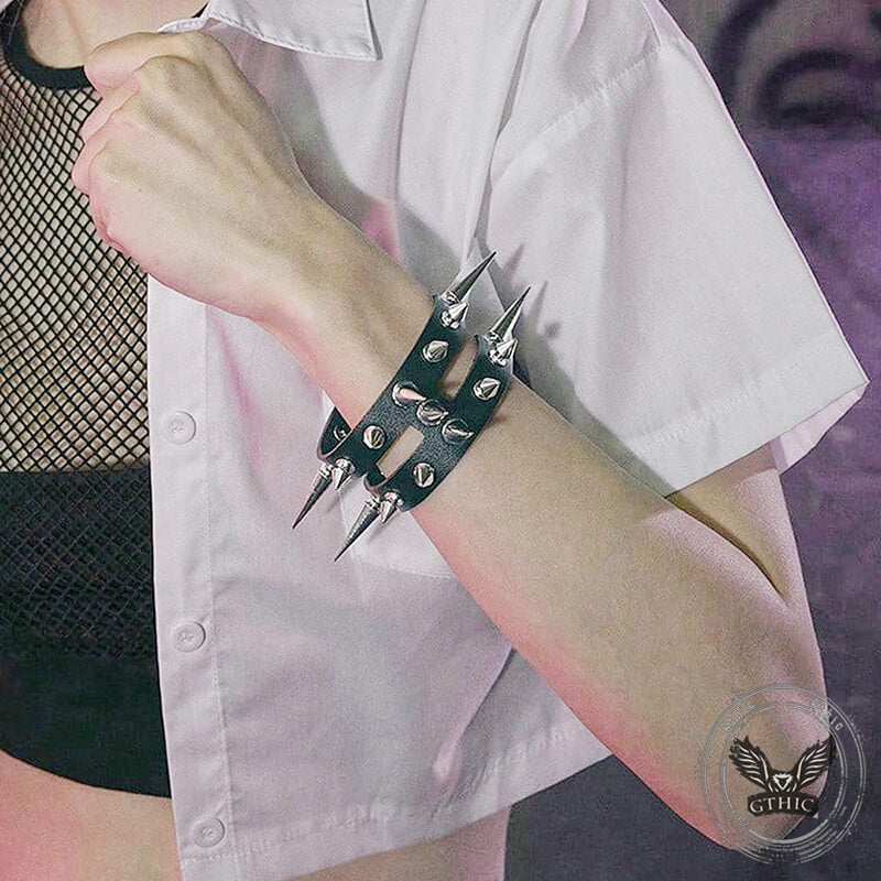 Studded Punk Leather Rivet Bracelet