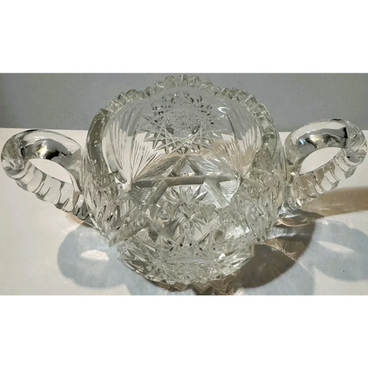 Stunning American Brilliant Cut Glass Sugar Bowl from the Gilded Age