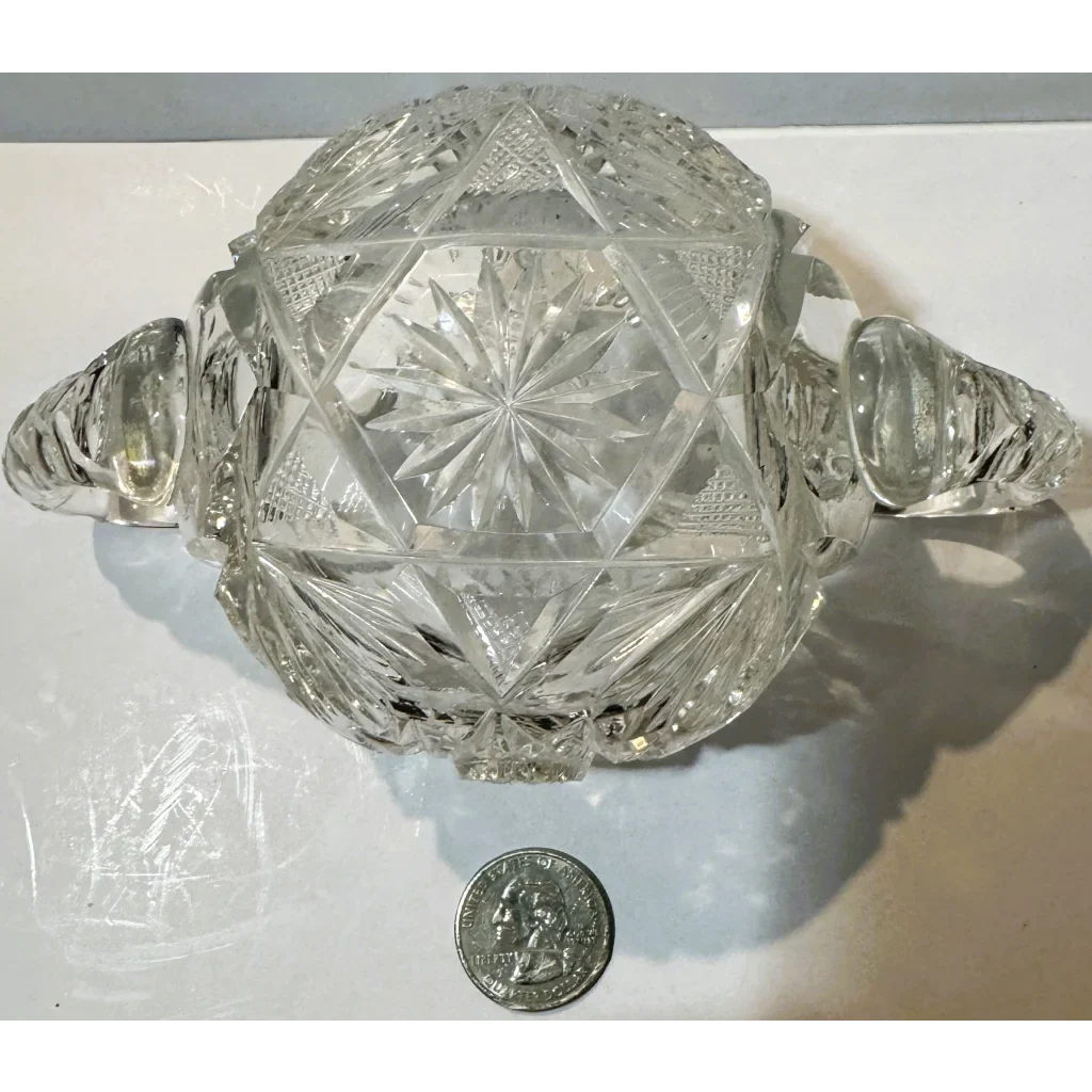 Stunning American Brilliant Cut Glass Sugar Bowl from the Gilded Age