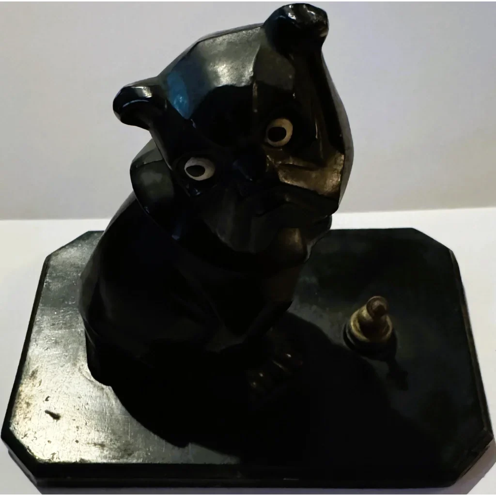 Stunning Art Deco Bulldog Inkwell Collectible Figurine