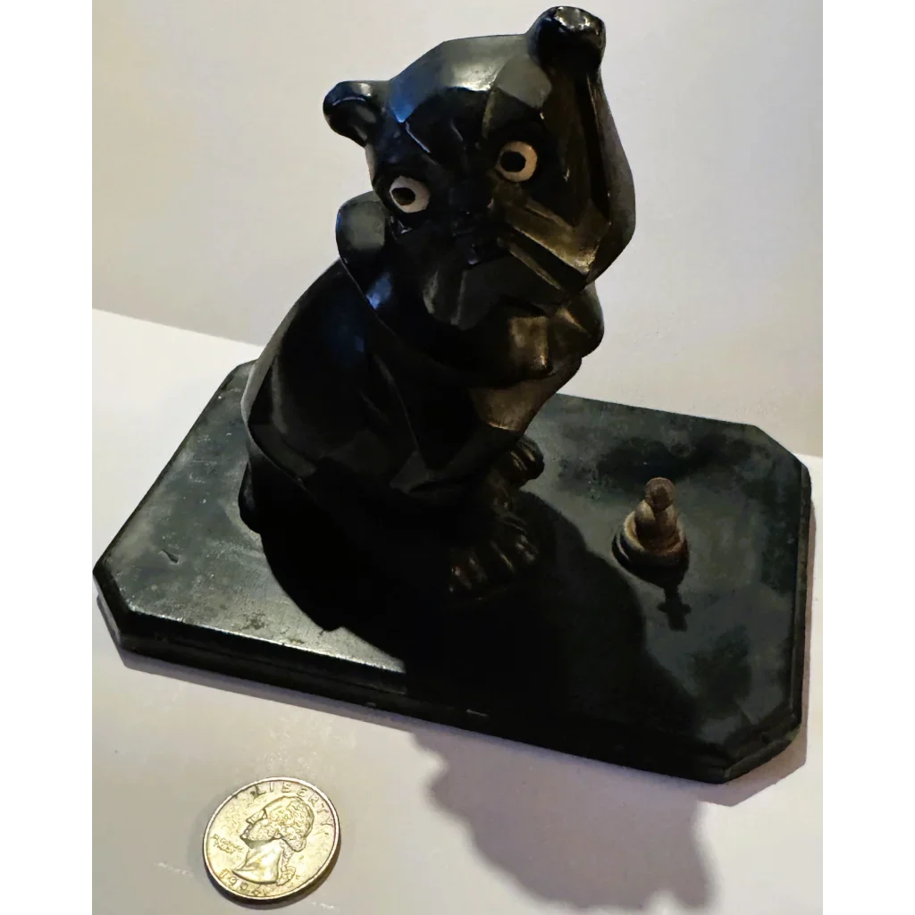 Stunning Art Deco Bulldog Inkwell Collectible Figurine