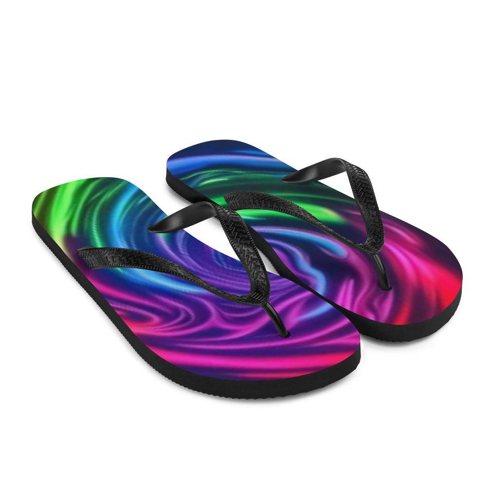 Swirlish Flip-Flops / Swirlbow Colors Tongs Slides - Lizard Vigilante