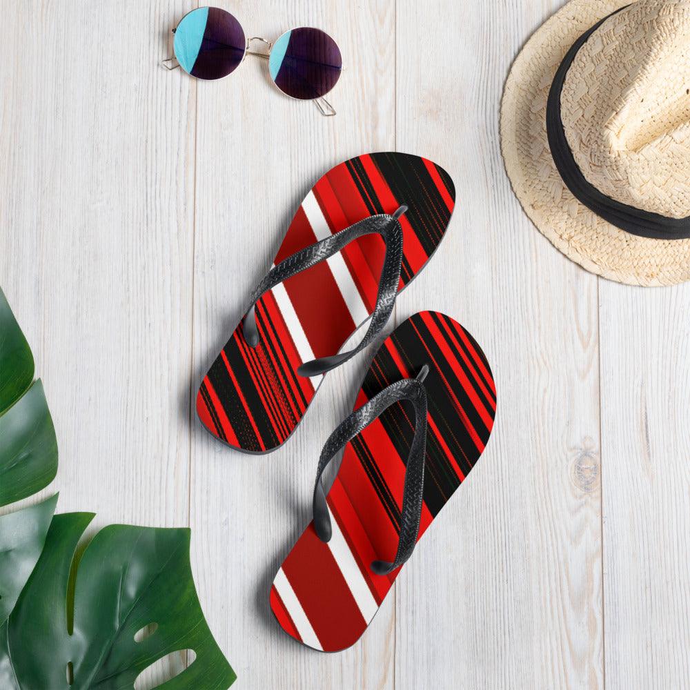 Red Sliced Flip-Flops 3 Sizes - Lizard Vigilante