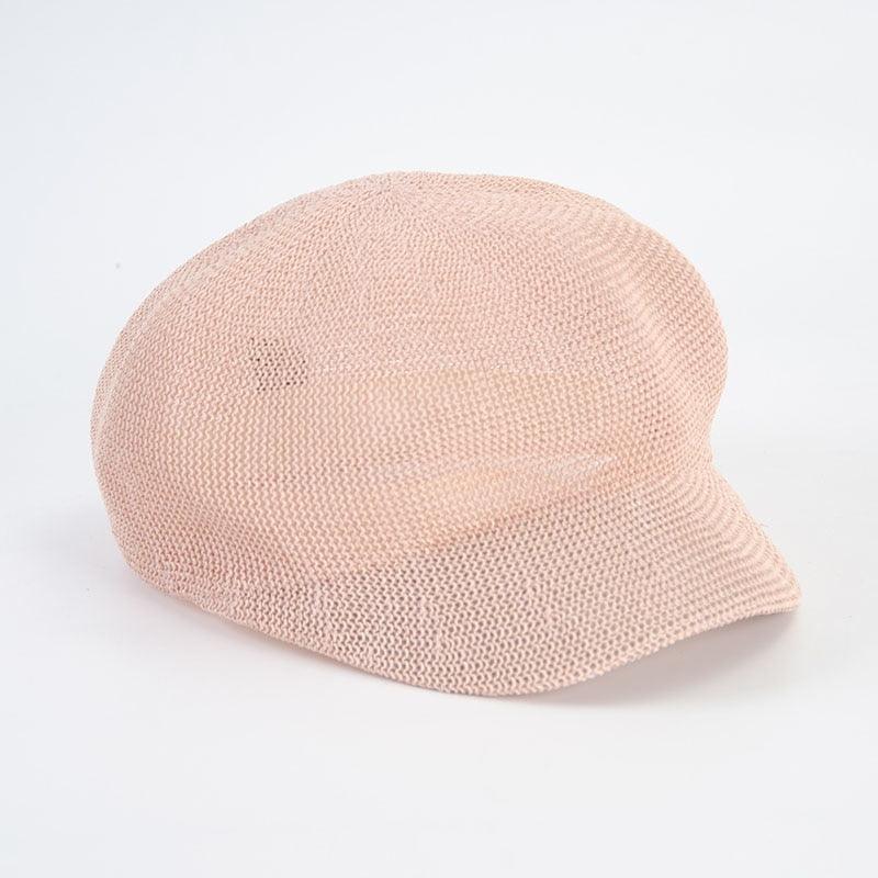 Summer Fashion Cap Straw Women Cap Adjustable Beret Mesh Breathable Berets Women Autumn Winter Hat Retro Pure Color Beanie Outdoor Beige Hat 56-58cm