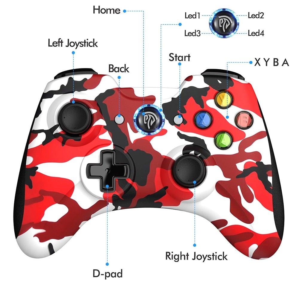 Sustainable Black And Red Wireless Joystick PC Controller Gamepad Simple Cool Joystick Compatible With TV Box Tablet