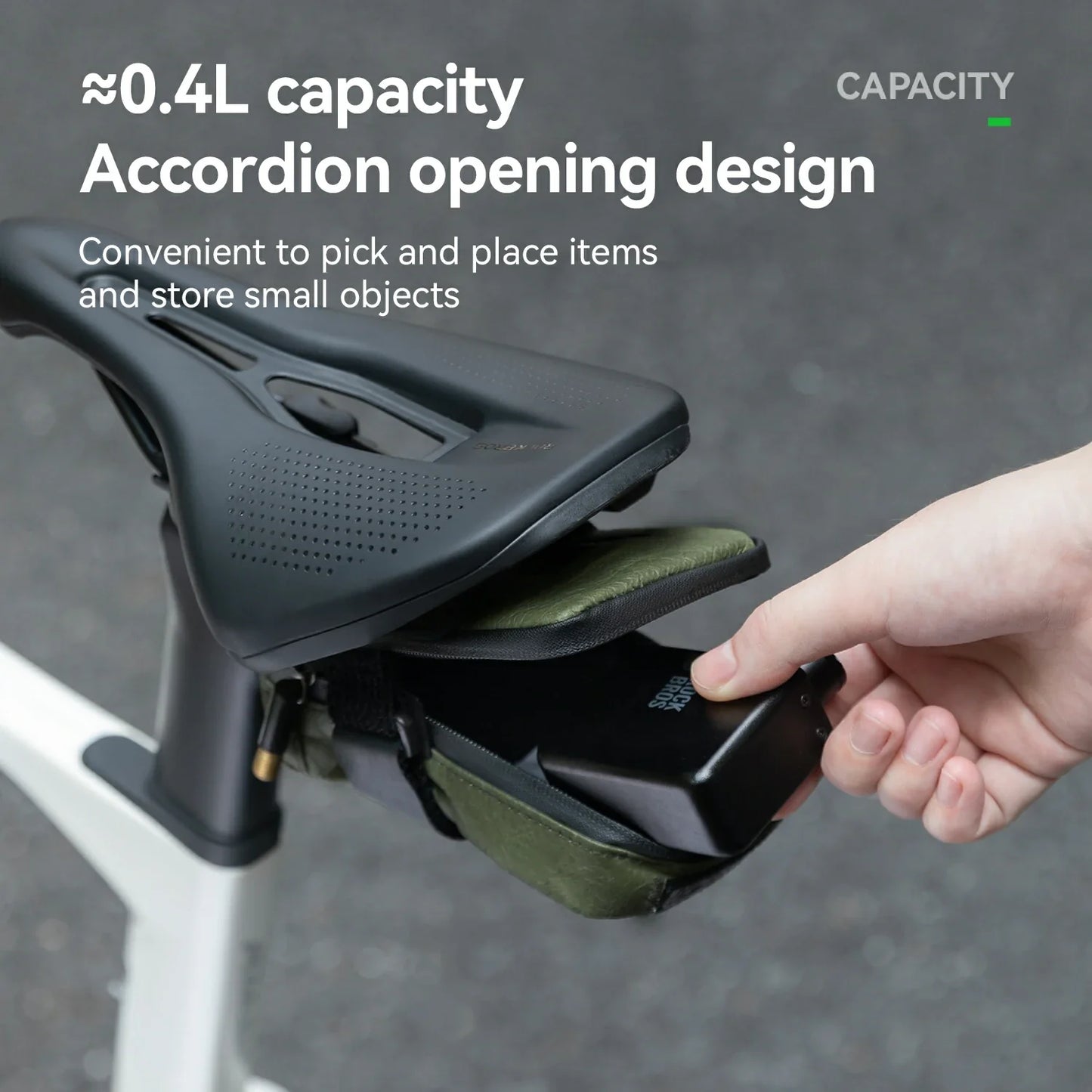 Sustainable Eco-Friendly Recycled Tire Bike Saddle Bag 0.4L ROAD TO SKY