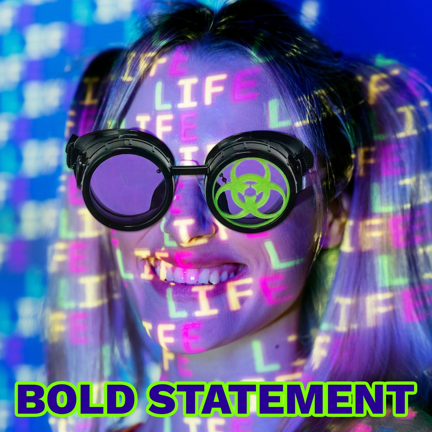 Steampunk Mad Scientist goggles biohazard cosplay glasses