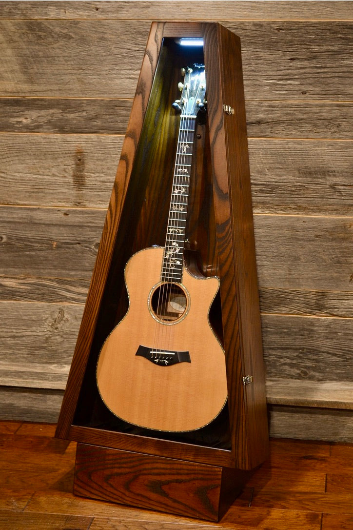 ClimaStand Triangle Humidor with Base - Northern White Ash with Coffee Stain