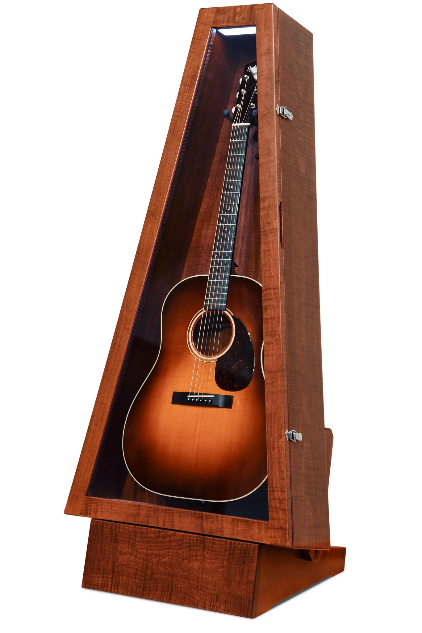 ClimaStand Triangle Humidor with Base - Flame maple with Acres Stain