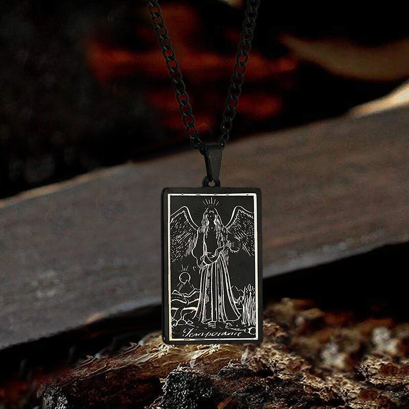 Temperance Major Arcana Tarot Stainless Steel Necklace