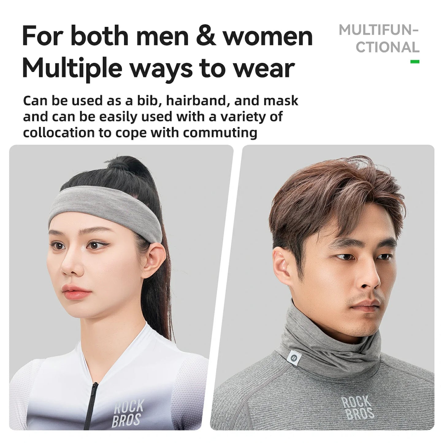 Merino Wool Thermal Neck Gaiter Face Mask for Men Women