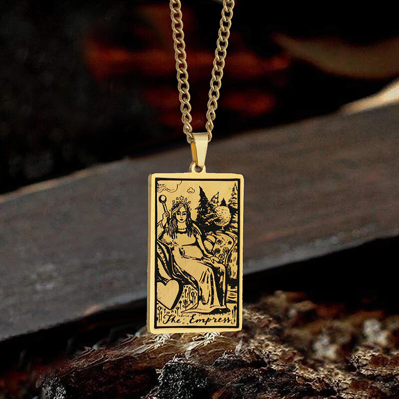 The Empress Tarot Card Stainless Steel Necklace