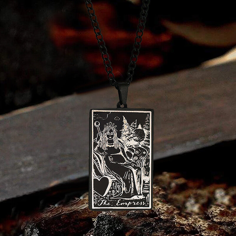 The Empress Tarot Card Stainless Steel Necklace