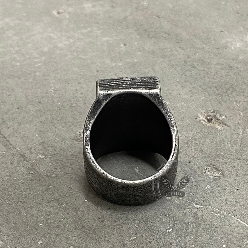 The Gate of Heaven Stainless Steel Cross Ring