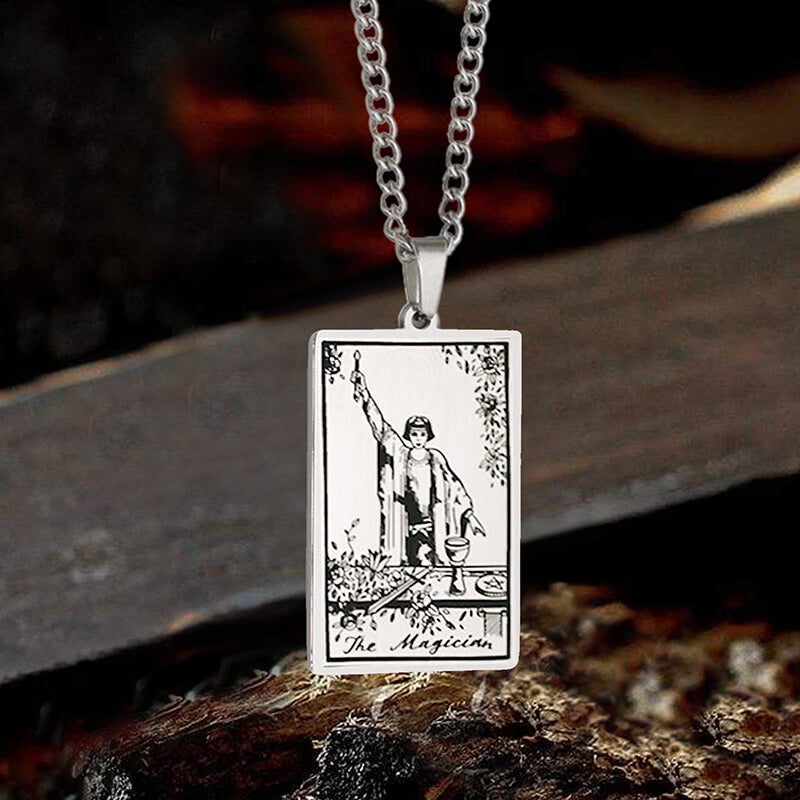 The Magician Tarot Card Stainless Steel Necklace