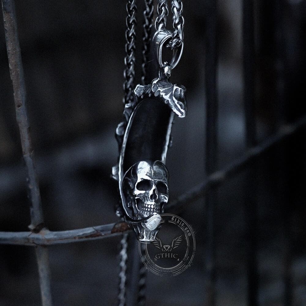 The Moon and Skull Stainless Steel Pendant