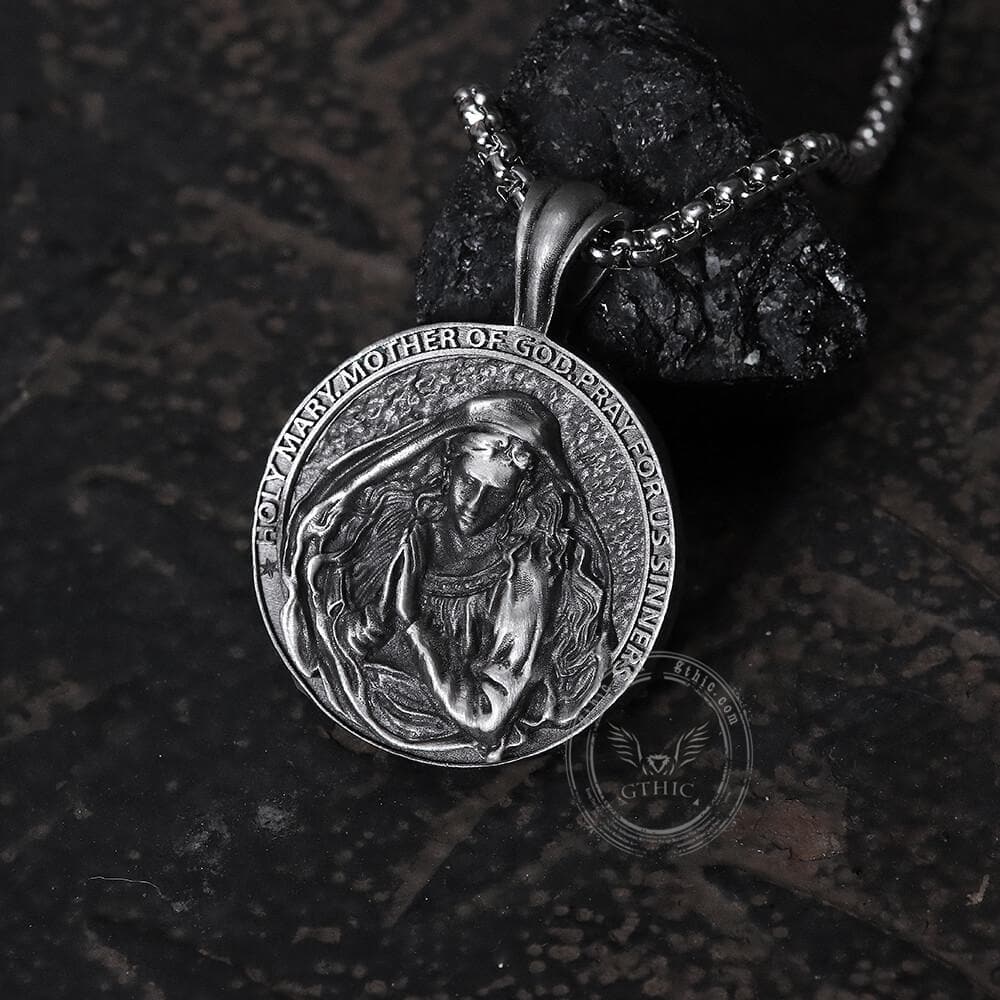 The Virgin in Prayer Pure Tin Necklace