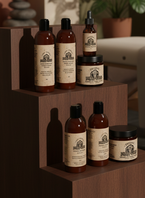 Three bottles of Johnny Slicks organic grooming products on a white background