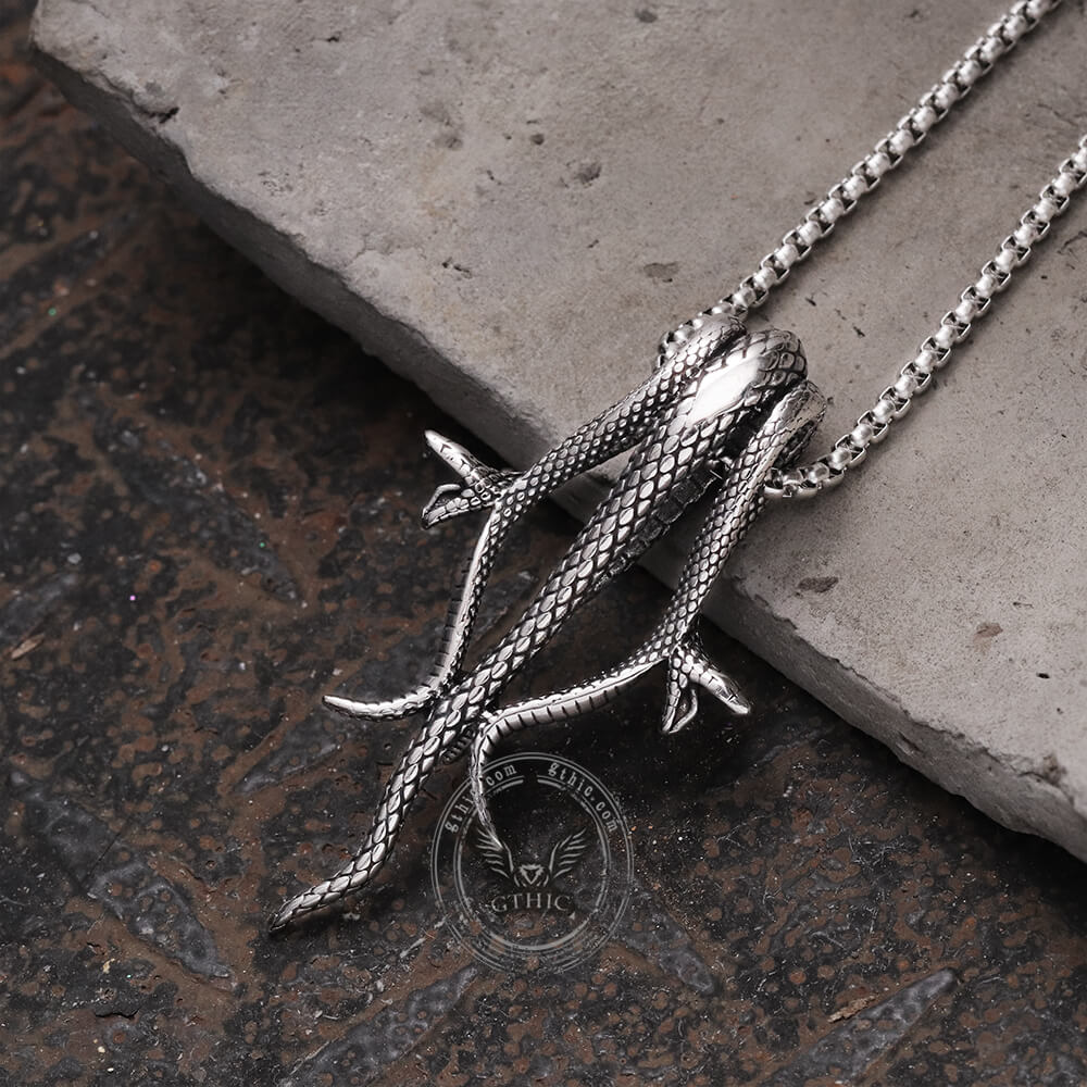 Three Snakes Stainless Steel Pendant
