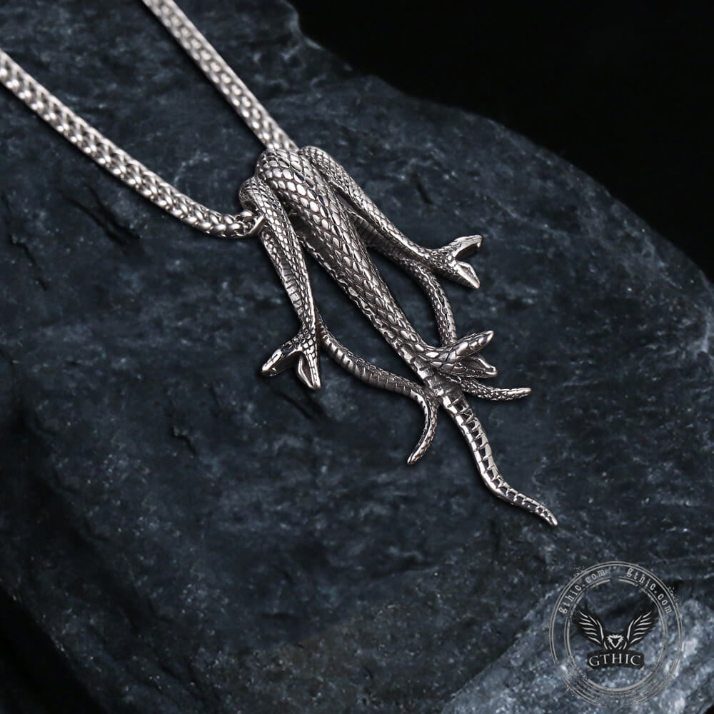 Three Snakes Stainless Steel Pendant