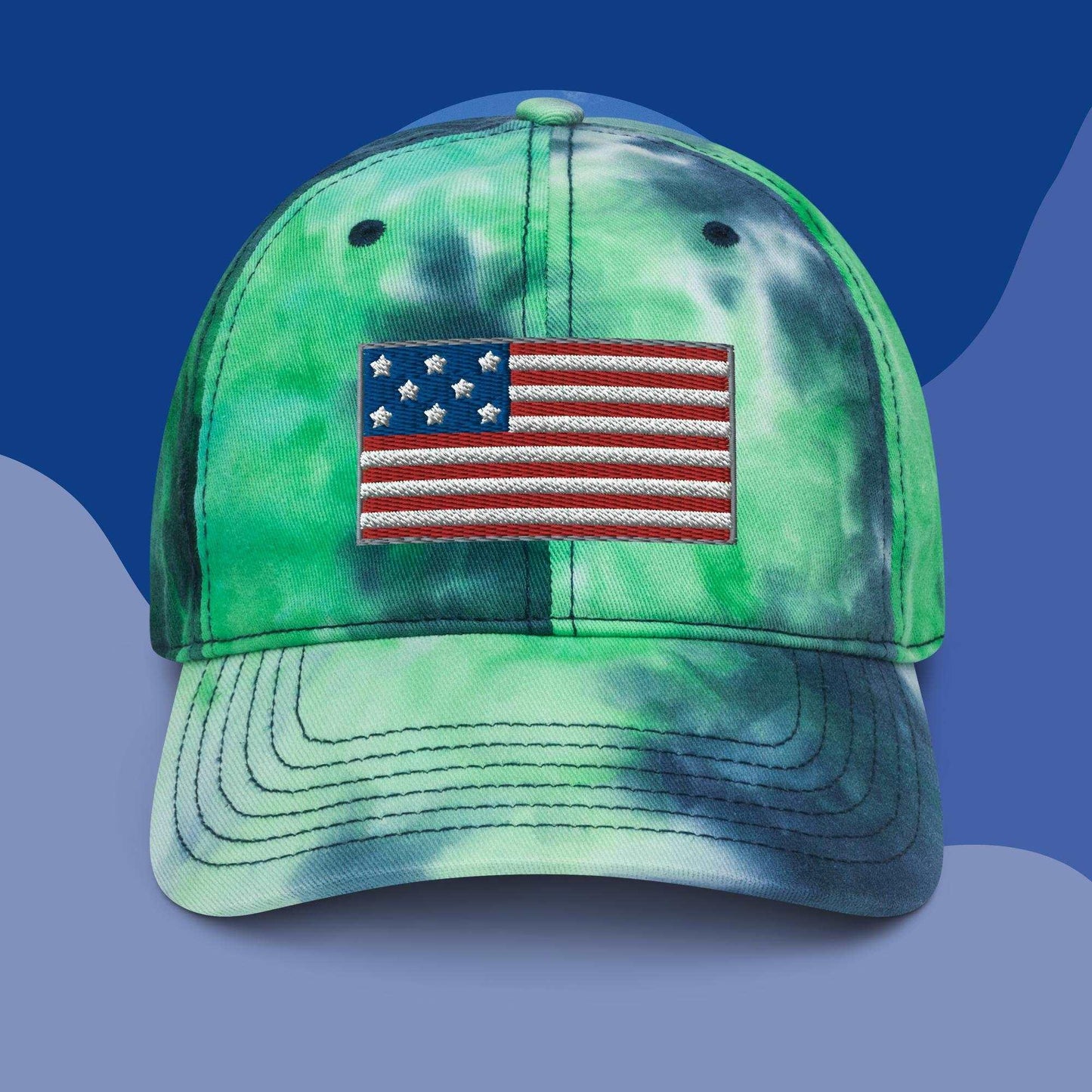 Divinely Patriotic Freedom! U.S.A. Tie Dye Hat / Patriotic Cap - Lizard Vigilante