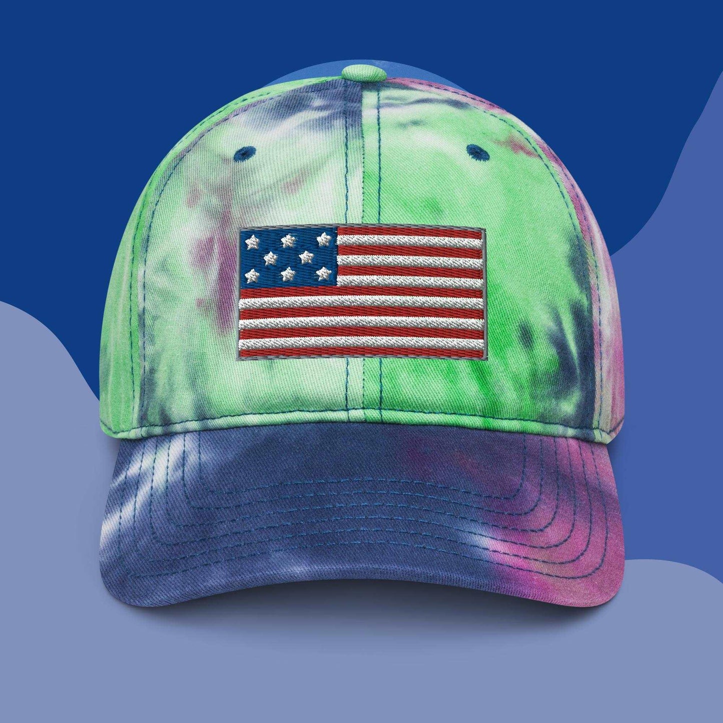 Divinely Patriotic Freedom! U.S.A. Tie Dye Hat / Patriotic Cap - Lizard Vigilante