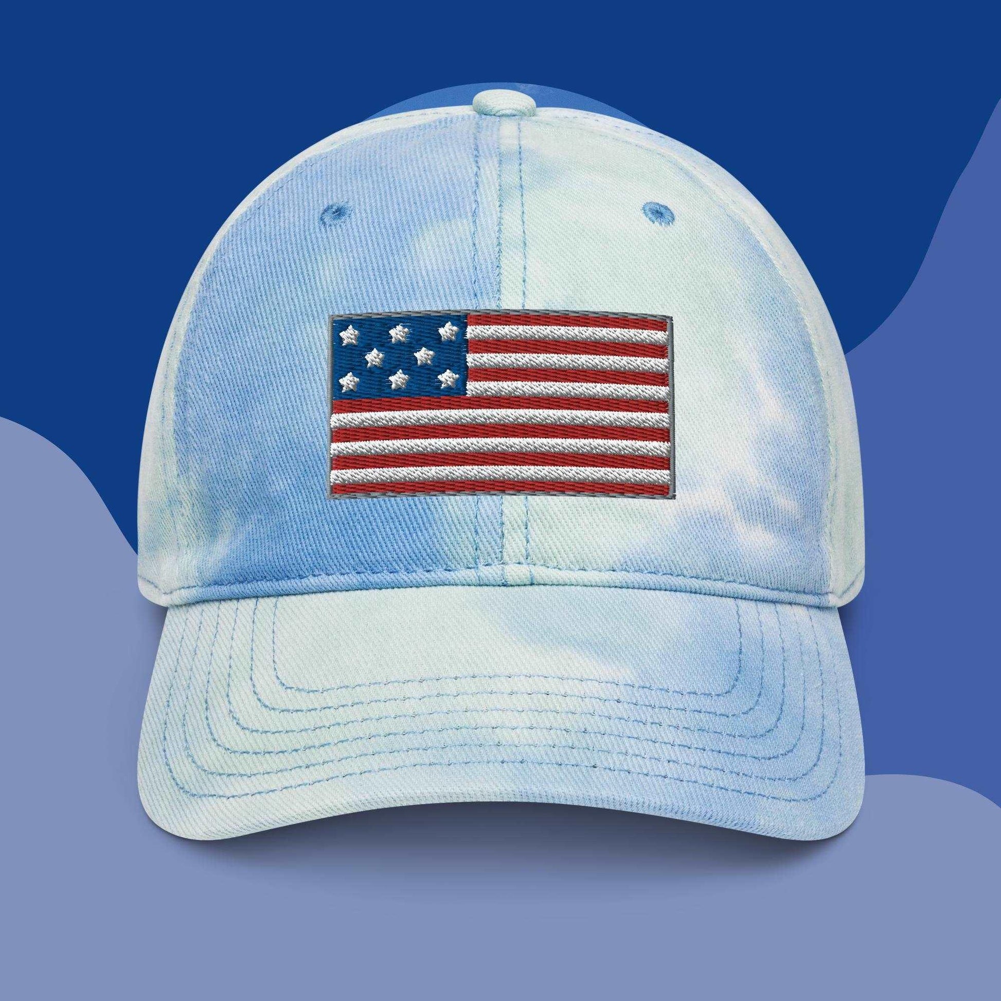 Divinely Patriotic Freedom! U.S.A. Tie Dye Hat / Patriotic Cap - Lizard Vigilante