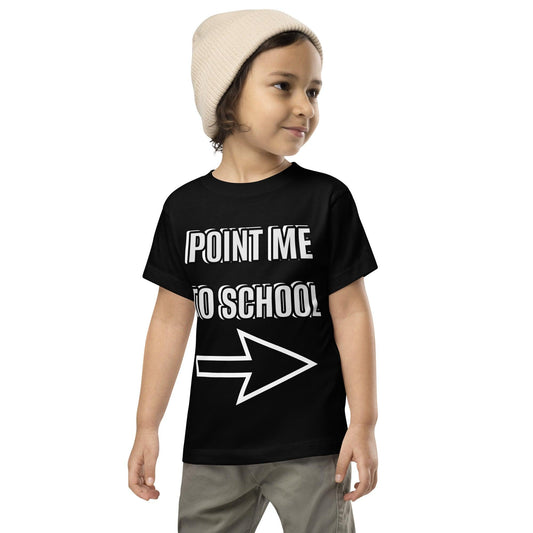 POINT ME TO SCHOOL with Arrow Toddler Short Sleeve Tee - Lizard Vigilante