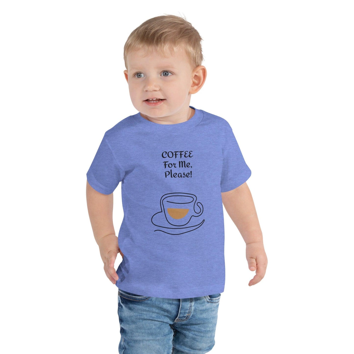 COFFEE For ME, Please! w/ a Cup and Saucer Toddler Short Sleeve Tee - Lizard Vigilante