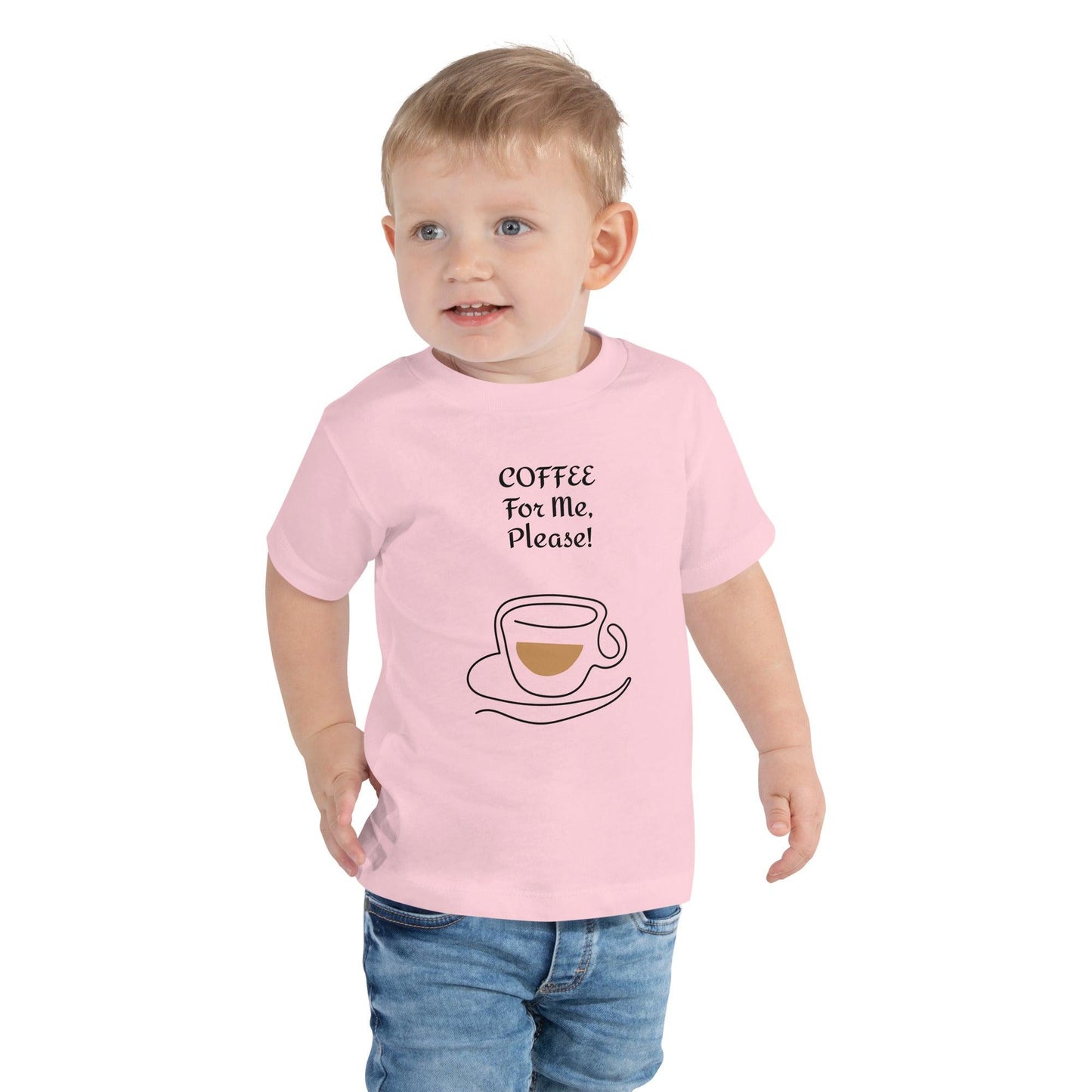 COFFEE For ME, Please! w/ a Cup and Saucer Toddler Short Sleeve Tee - Lizard Vigilante