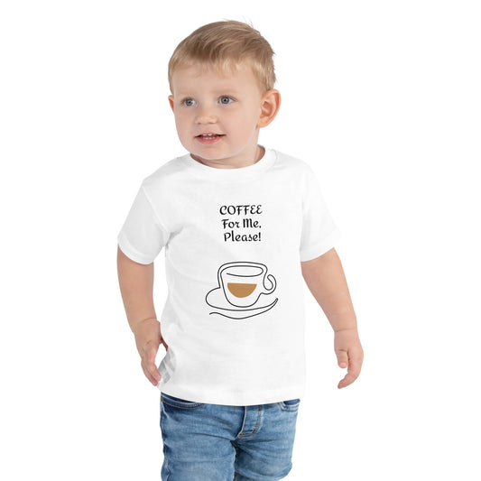 COFFEE For ME, Please! w/ a Cup and Saucer Toddler Short Sleeve Tee - Lizard Vigilante