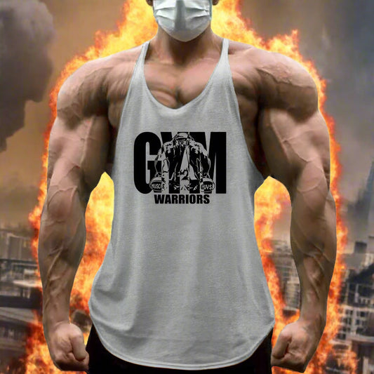 Gym Warriors Workout Tanktop Jogger Singlet Training Bodybuilding Tank Top Vest Shirt Sleeveless Fitness Cotton Shirt For Men - Premium  from Lizard Vigilante - Just $7.99! Shop now at Lizard Vigilante